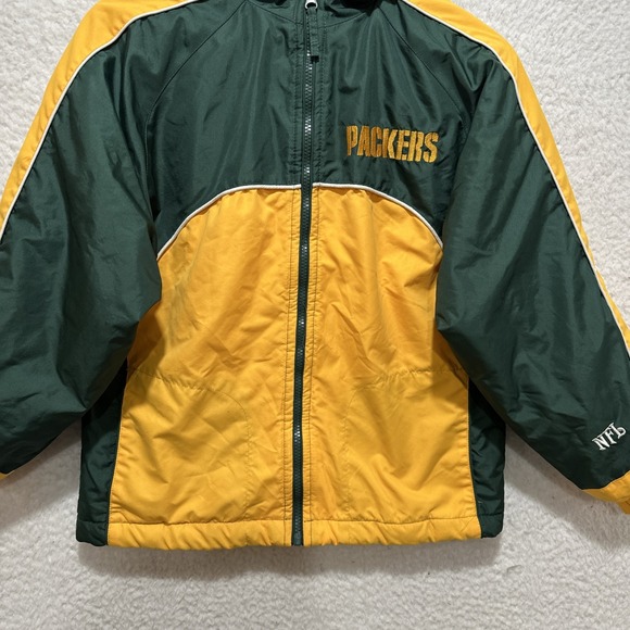 Vintage 90's NFL Green Bay Packers Full Zip Jacket Youth Kids Size Medium 10/12 - Picture 6 of 14
